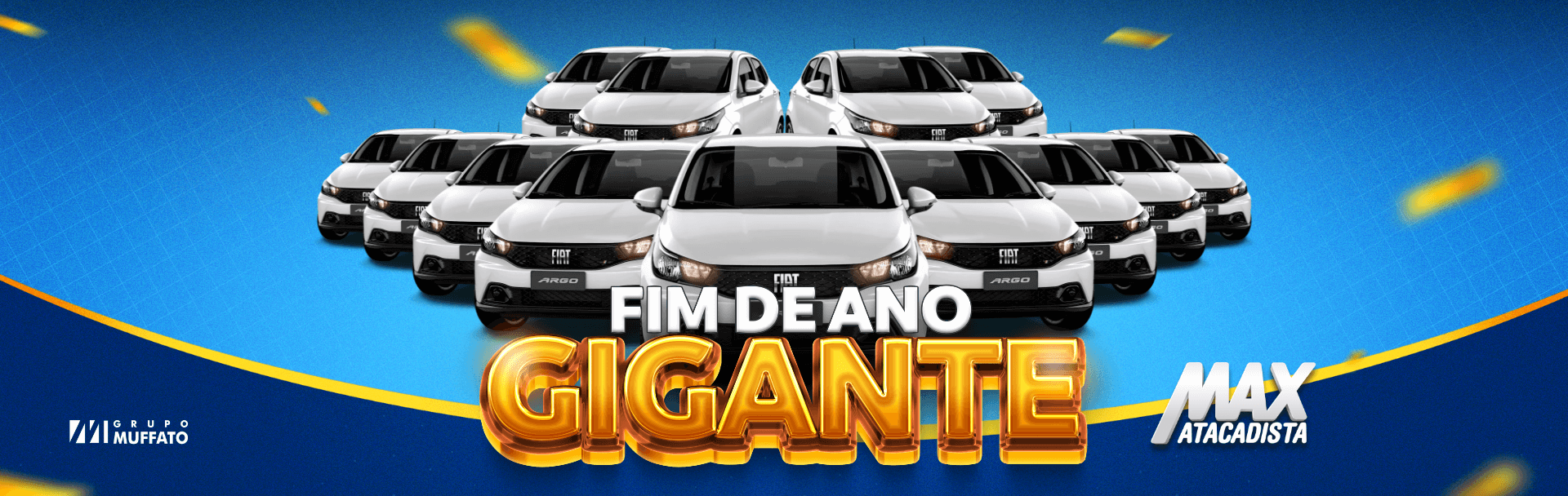 Aniversário Gigante está imperdível: 1 número da sorte a cada R$ 100,00 em compras*; concorra a um Fiat Argo Zero toda semana